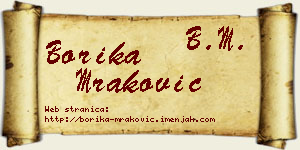 Borika Mraković vizit kartica